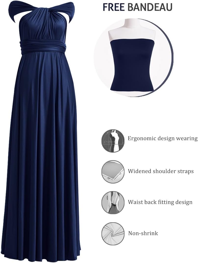 72styles Infinity Dress with Bandeau, Convertible Bridesmaid Dress, Long, Plus Size, Multi-Way Dress, Twist Wrap Dress