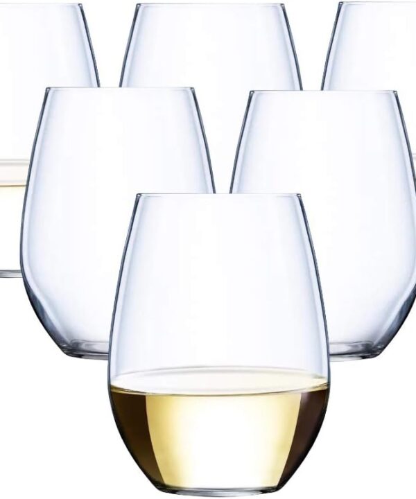 36 piece Stemless Unbreakable Crystal Clear Plastic Wine Glasses Set of 36 (12 Ounces)