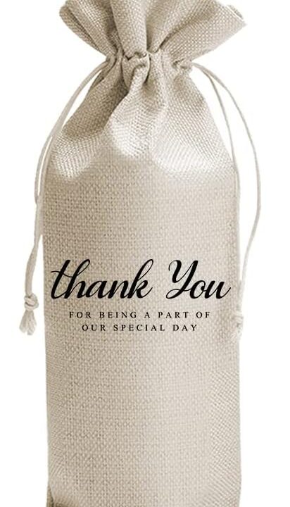 DOI-LANEE Wedding Gift Wine Bag, Thank You for Being A Part of Our Special Day, Getting Married Congratulations Wine Bag, Wedding Thanks Gifts for Planning Gift
