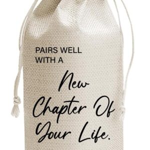 DOI-LANEE Wedding Engagement Wine Bag for Women, Mr And Mrs Chapter One Wine Gift Bags, Marriage Gifts for Newlywed Couple, Mr and Mrs, Bridal Shower Wedding or Bachelorette Gifts