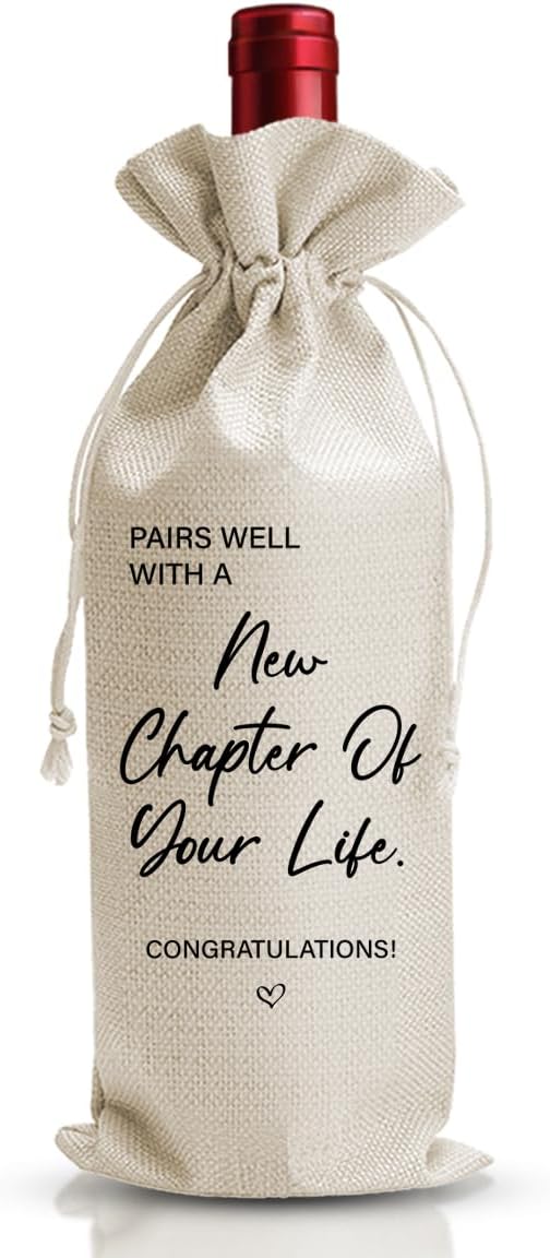 DOI-LANEE Wedding Engagement Wine Bag for Women, Mr And Mrs Chapter One Wine Gift Bags, Marriage Gifts for Newlywed Couple, Mr and Mrs, Bridal Shower Wedding or Bachelorette Gifts