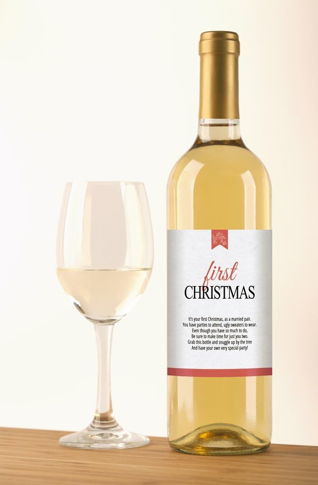 Marriage Milestones Wine Bottle Labels, Set of 5 Waterproof Wine Bottle Labels, Wedding Gift, Marriage Milestones, Wedding Firsts