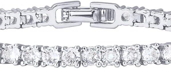 PAVOI 14K Gold Plated 3mm Cubic Zirconia Classic Tennis Bracelet | Gold Bracelets for Women | Size 6.5-7.5 Inch