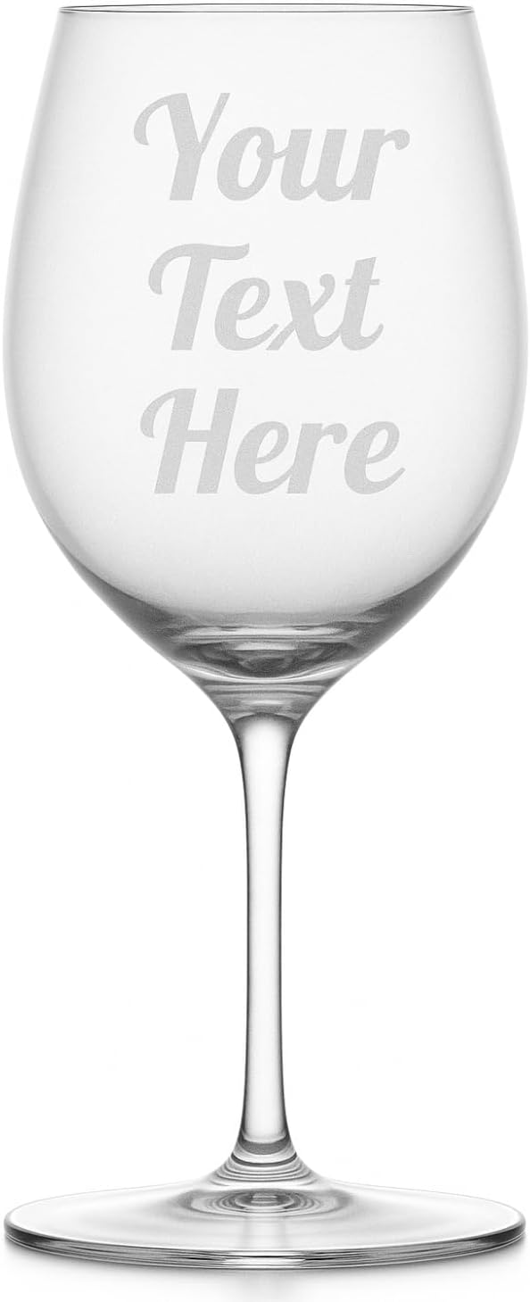 Gifts Inscribed Personalized Wine Glass Custom Text- Laser Engraved Stemmed Glassware Customized Font – Wine Gift for Wedding, Anniversary, Bridal Party, Birthday