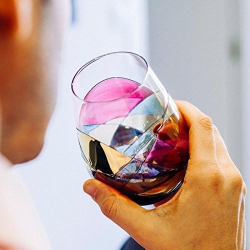 BARCELONA Stemless Wine Glasses HandPainted Set of 1 Unique Wine Gift for Wedding, Anniversary, Housewarming & Christmas Sagrada Familia Style Ideal for Women & Men