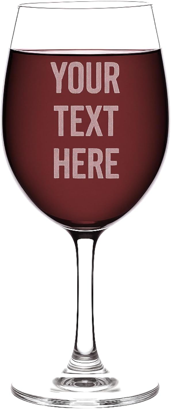 Gifts Inscribed Personalized Wine Glass Custom Text- Laser Engraved Stemmed Glassware Customized Font - Wine Gift for Wedding, Anniversary, Bridal Party, Birthday