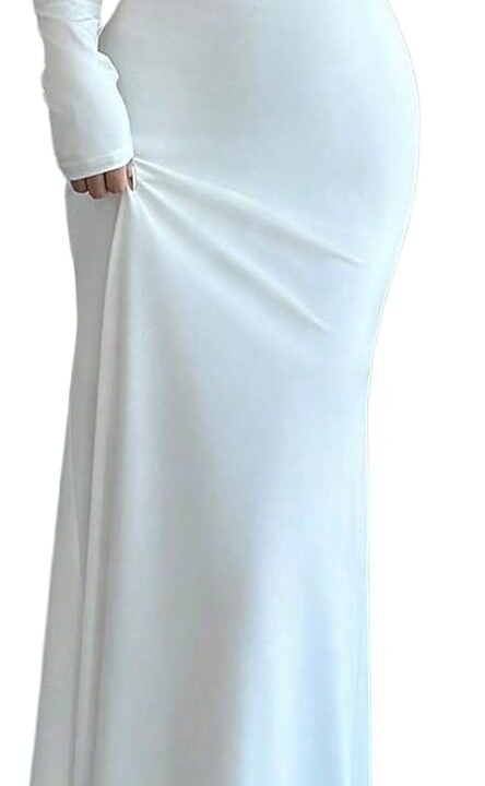 SOLY HUX Women's Long Sleeve Off The Shoulder Bodycon Dress Elegant Maxi Dress Cocktail Prom Dresses