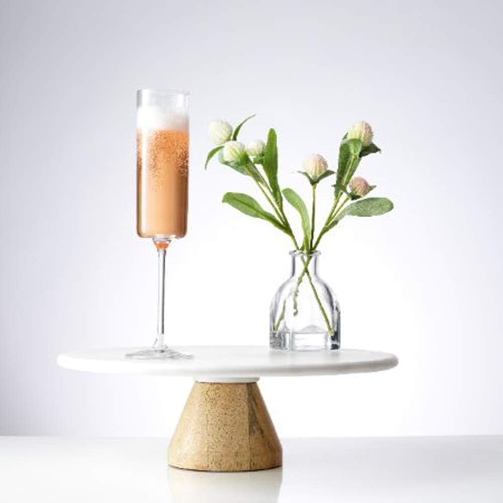 JoyJolt Champagne Flutes, Claire Collection Crystal Champagne Glasses Set of 2, 5.7 Ounce Capacity, Exquisite Craftsmanship, Ideal for Home Bar, Special Occasions Made in Europe