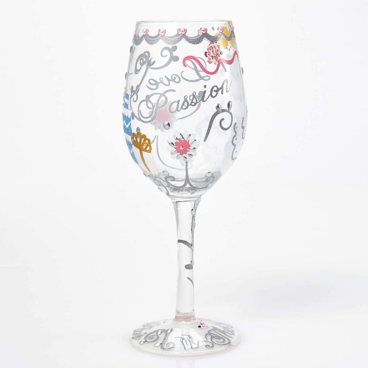 Enesco Designs by Lolita Bride Artisan Made Hand Painted Wine Glass, Wedding Dress, 15 oz