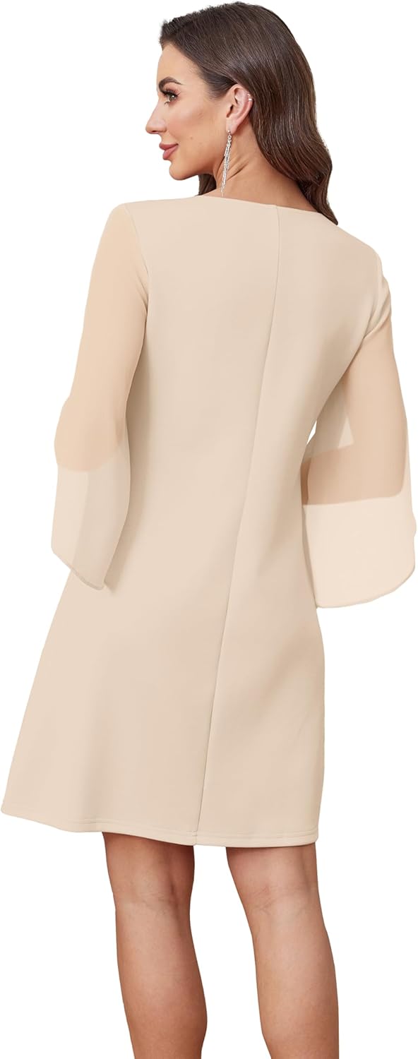 RUMIA Womens Cocktail Dresses Flutter Sleeve Wedding Guest Dresses for Women 2025 Trendy