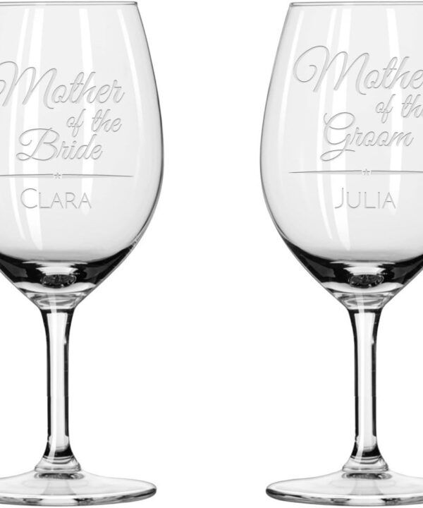 2x Wine glasses, Mother of Bride wine glasses, Mother of Groom Wine Glass,Personalize wine Glasses,Wedding Gifts,classic gift, unique gifts