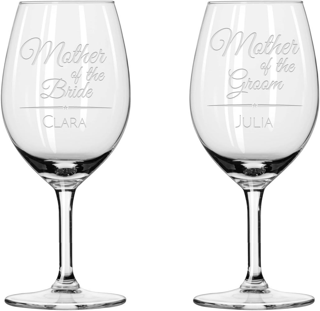 2x Wine glasses, Mother of Bride wine glasses, Mother of Groom Wine Glass,Personalize wine Glasses,Wedding Gifts,classic gift, unique gifts