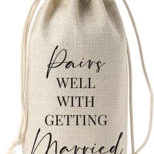 Wedding Gifts for Bride and Couple - Bridal Shower, Honeymoon, Bachelorette Party Wine Bag for Women, Men, Friend, Niece - Mrs Gift for Wine Bottles