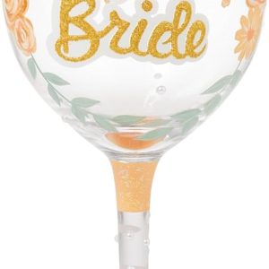 Enesco Lolita Designs Wedding Mother of the Bride Hand-Painted Artisan Wine Glass, 15 Ounce, Multicolor