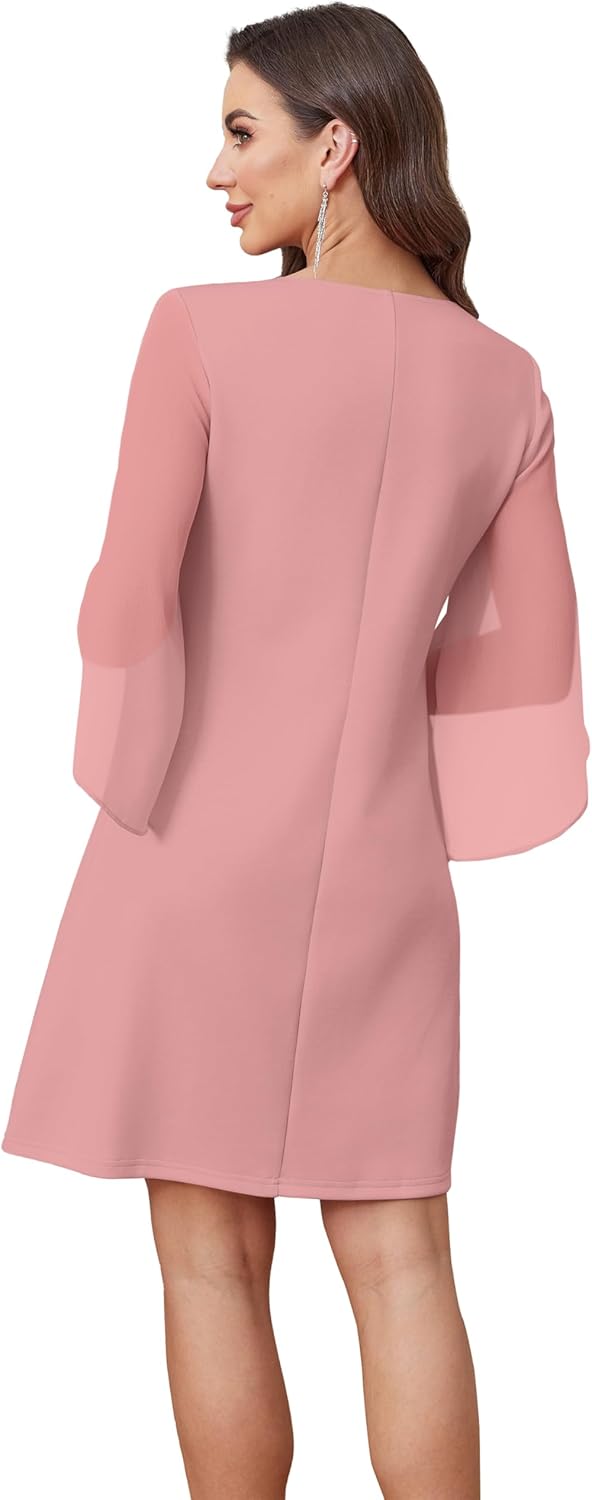 RUMIA Womens Cocktail Dresses Flutter Sleeve Wedding Guest Dresses