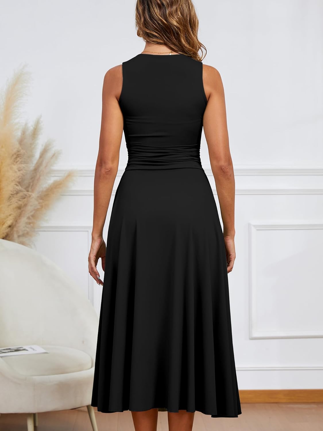 Kaximil Women’s Square Neck Corset A Line Maxi Dress Ruffle Ruched Waist Flowy Long Dresses