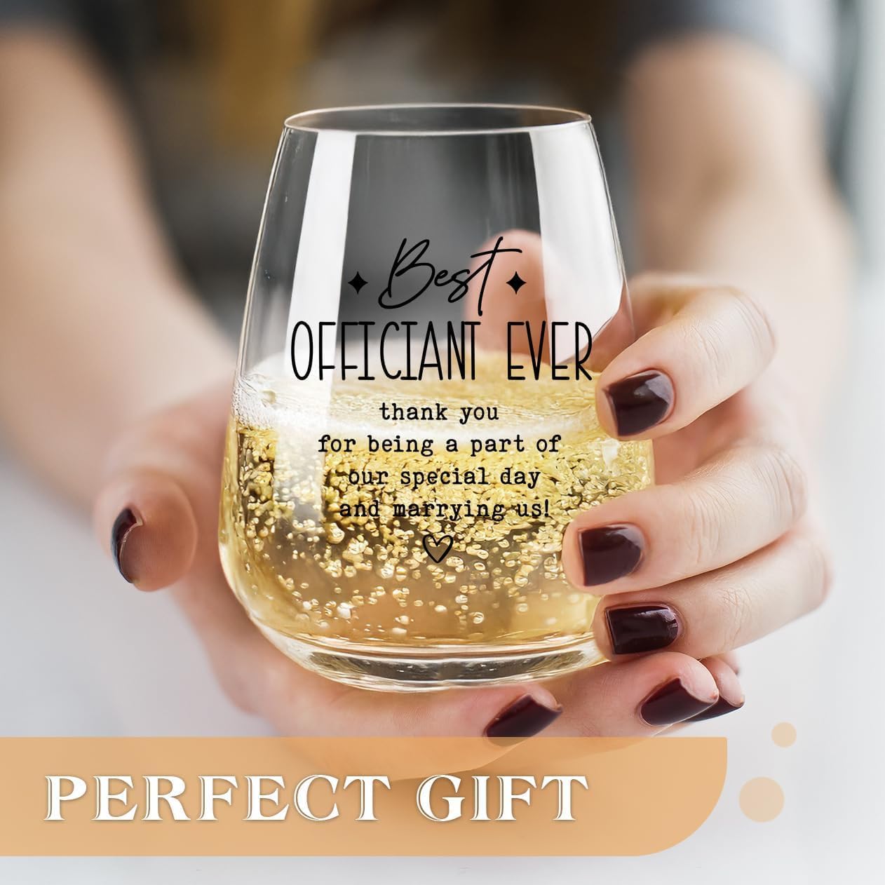 Wedding Officiant Gifts: Wine Bag & Glass Set – ‘Best Officiant Ever’ Thank You Gift from Couple