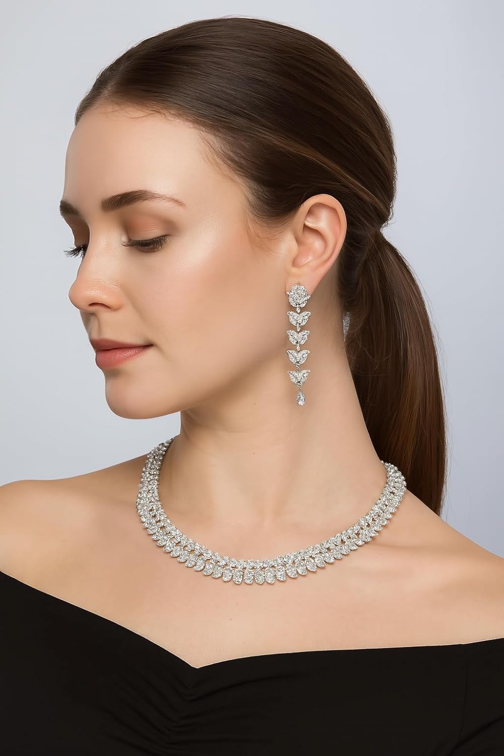 Touchstone Indian wedding jewelry set gold traditional necklaces for women statement rhinestone sets hollywood glamour style crystal stone bridal costume golden necklace