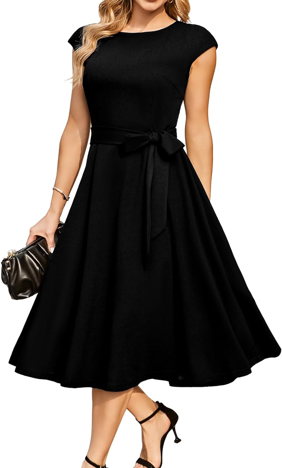DRESSTELLS Women's Cocktail Dresses, Formal Wedding Guest Modest Church Vintage Holiday Party Evening Dress