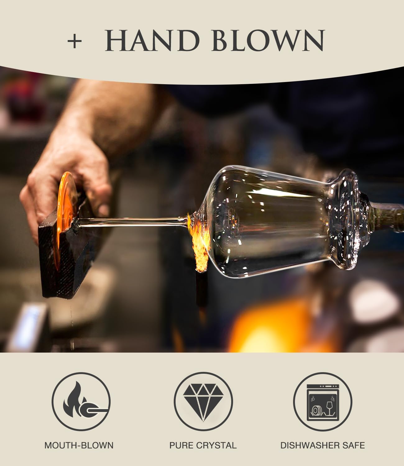 Wine Glasses Set of 4, Crystal Hand Blown Red/White Wine Glass with Stem-17 oz, Dishwasher Safe, Unique Gift for Wedding, Birthday, Anniversaries, Father’s Day