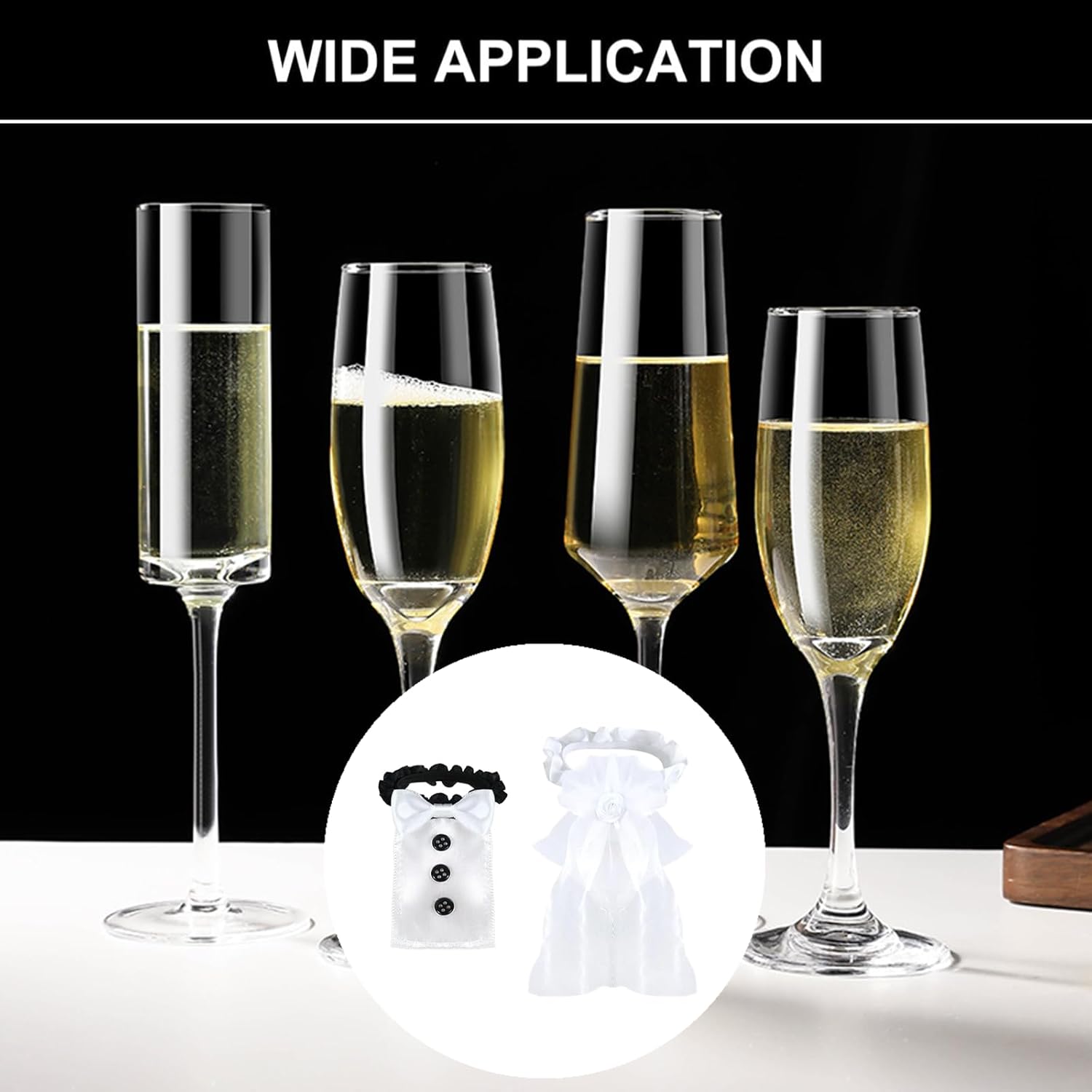 hhfvvda 2 Pack Marriage Bride Groom Wine Cups Wrap Exquisite Toast Glass Accessories Wedding Glasses Cups Decoration for Men Women Champagne Bottle Wraps