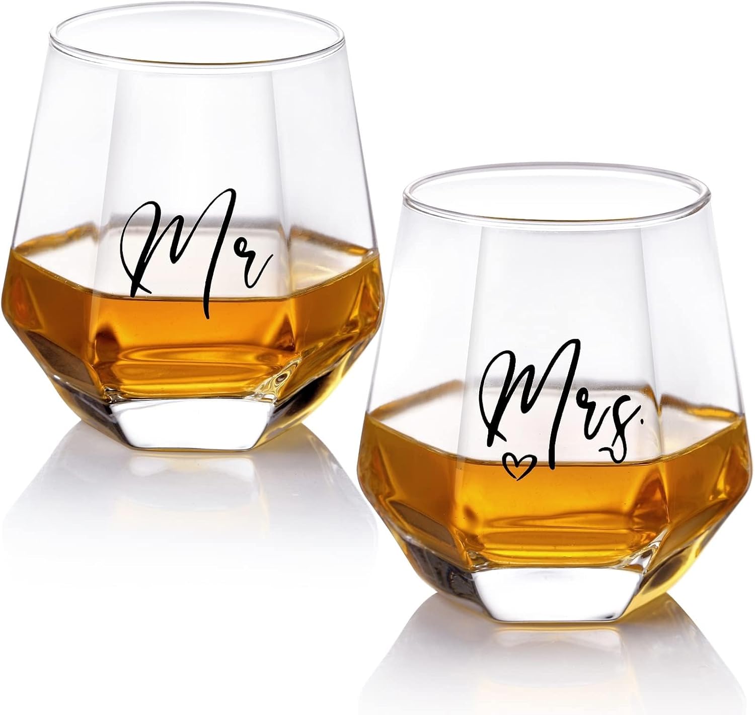 Mr and Mrs Wine Glasses Wedding Gifts for Bride and Groom -Gifts for Bridal Shower Engagement Wedding and Married Anniversary-His & Hers, Engagement Gift