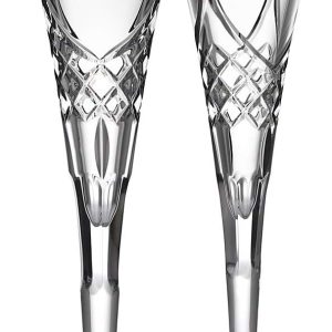 Godinger European Made True Love Champagne Flute Pair Toasting Glasses