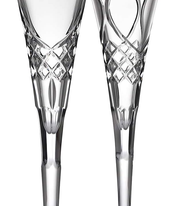Godinger European Made True Love Champagne Flute Pair Toasting Glasses