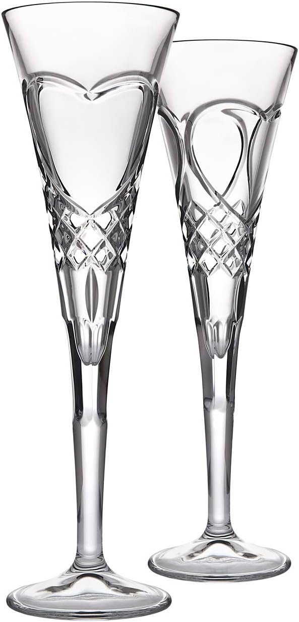 Godinger European Made True Love Champagne Flute Pair Toasting Glasses