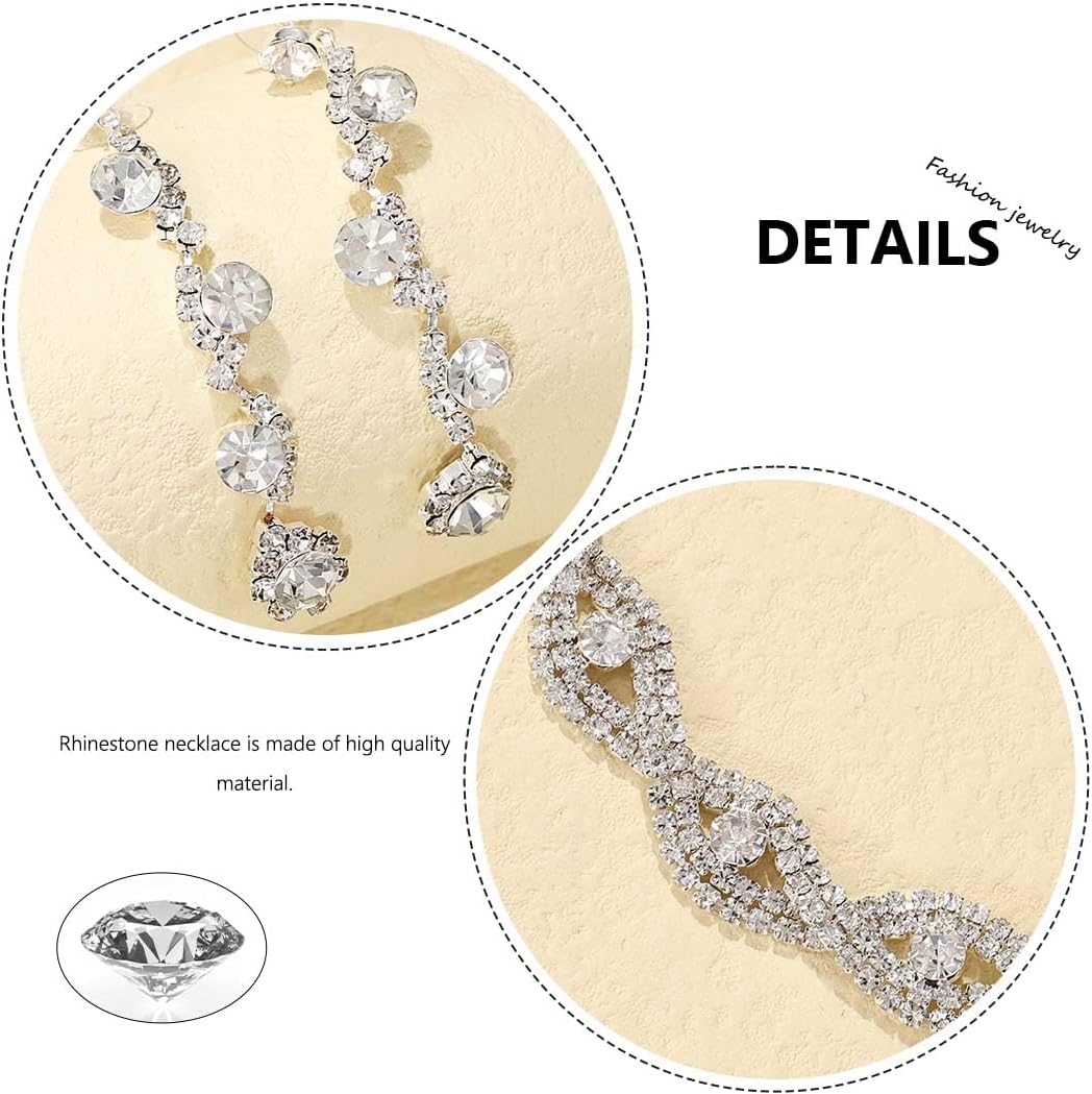 Sixexey Rhinestone Earrings – Sparkly Silver Earrings & Bracelet Set for Party, Prom or Everyday Wear