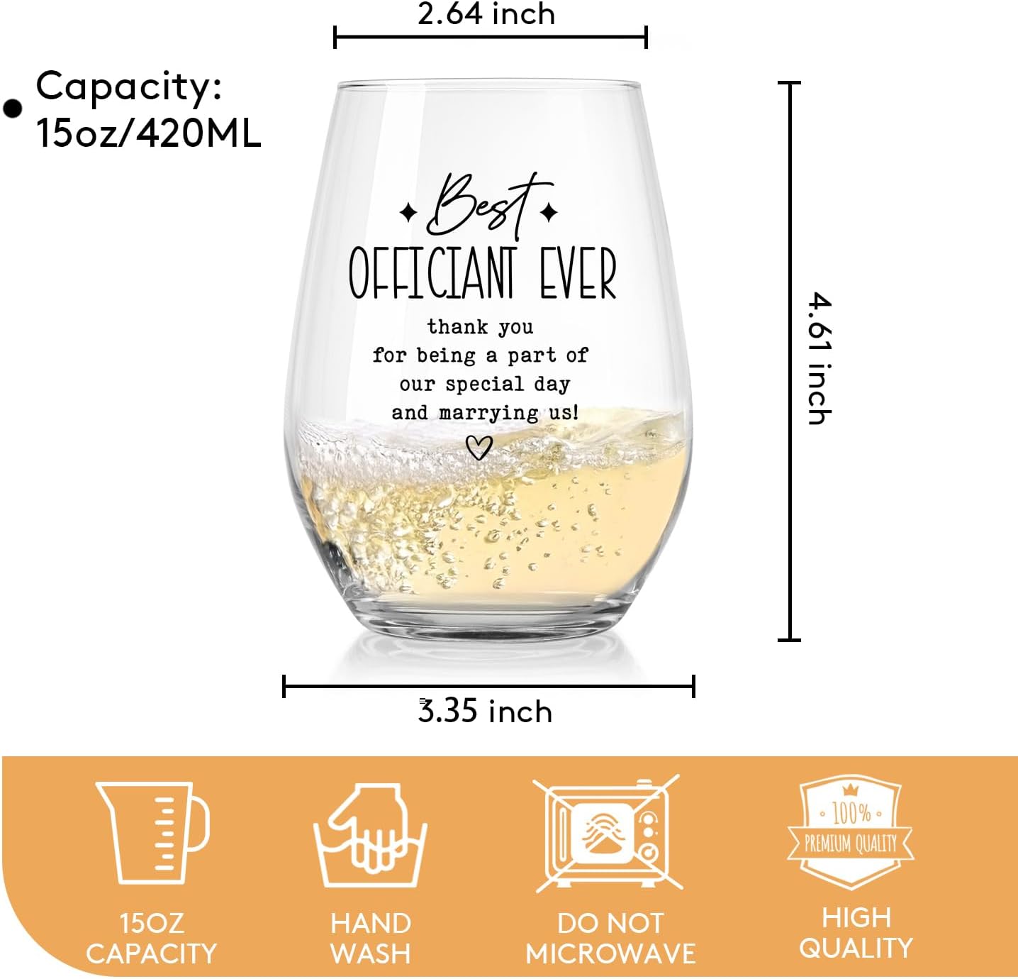 Wedding Officiant Gifts: Wine Bag & Glass Set – ‘Best Officiant Ever’ Thank You Gift from Couple