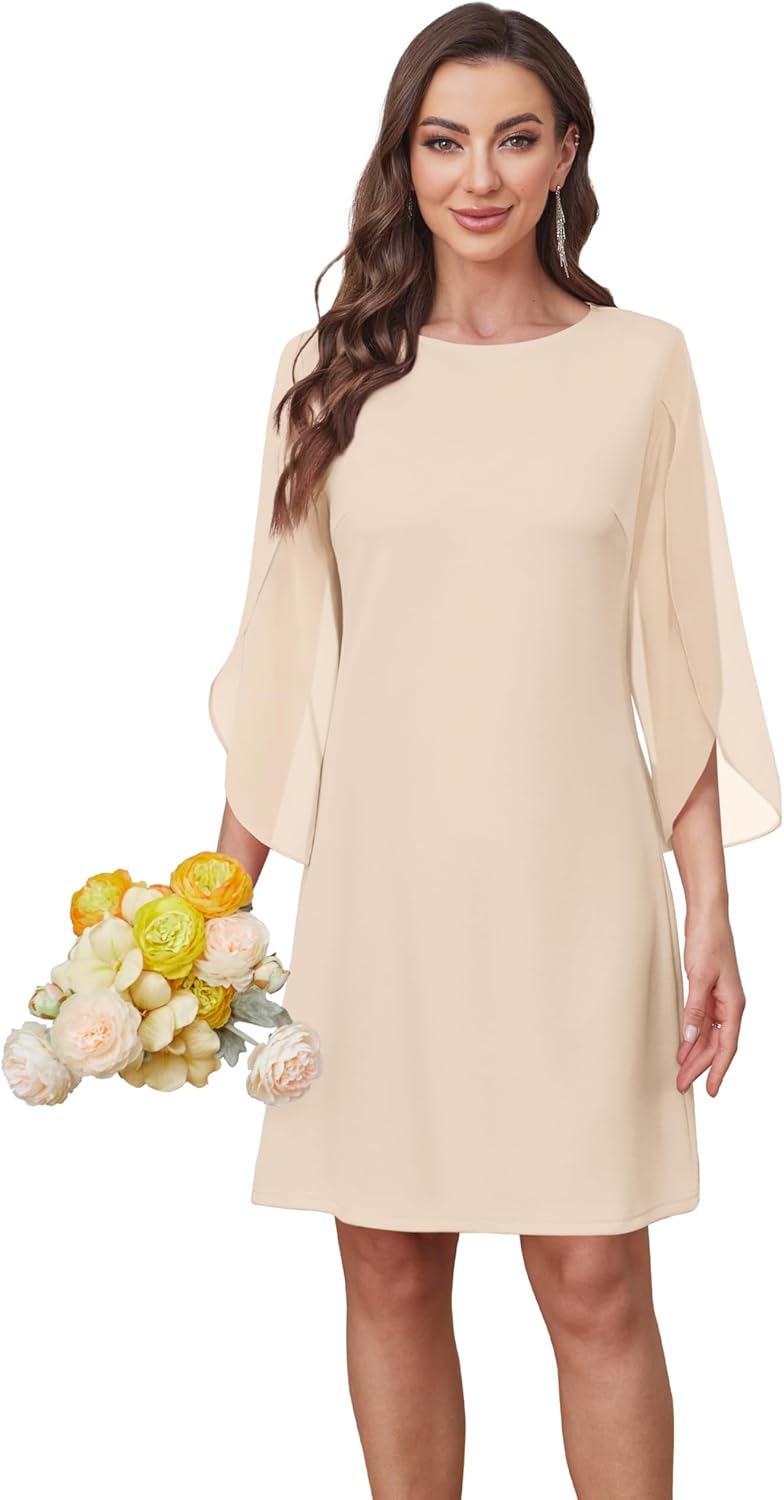 RUMIA Womens Cocktail Dresses Flutter Sleeve Wedding Guest Dresses for Women 2025 Trendy