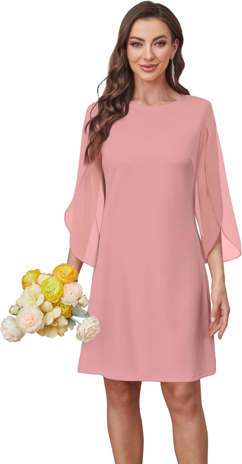 RUMIA Womens Cocktail Dresses Flutter Sleeve Wedding Guest Dresses