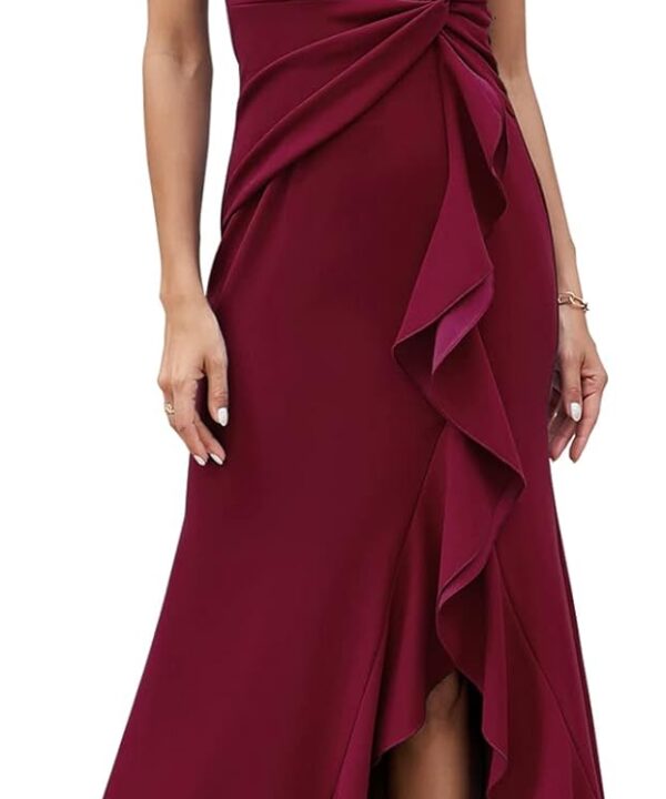 FQA Formal Evening Dresses for Women Elegant Evening Party Prom Dress Long Sexy V Neck Sleeveless Split Wrap