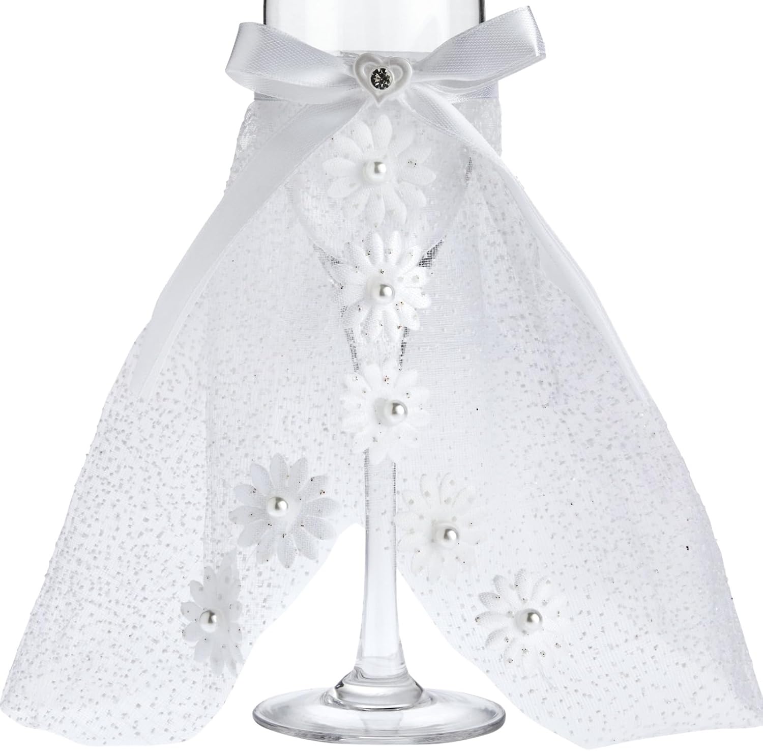 Sparkle and Bash Wedding Glasses for Bride & Groom – 2-Pc 8.75 In Flutes, Black & White, Modern – Champagne Toasting Flutes for Wedding Gifts for Newlyweds, Bridal Shower & Decor