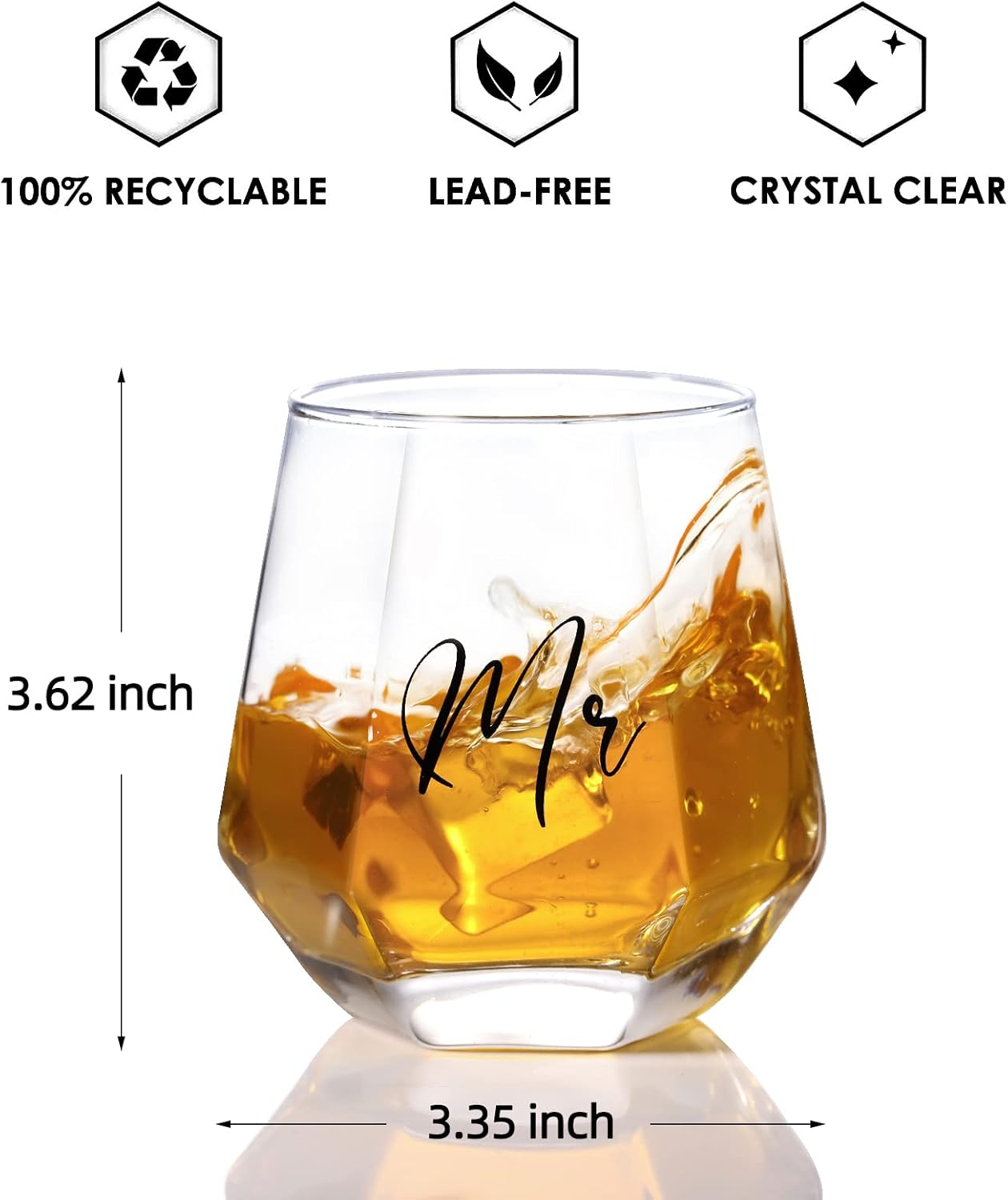 Mr and Mrs Wine Glasses Wedding Gifts for Bride and Groom-Gifts for Bridal Shower Engagement Wedding and Married Anniversary-His & Hers, Engagement Gift.