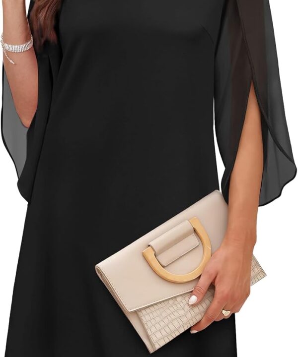 RUMIA Cocktail Dresses for Women Chiffon Sleeve Wedding Guest Dress (XS-3XL)