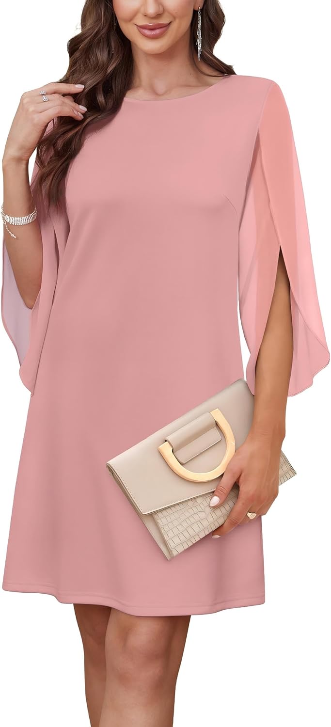 RUMIA Womens Cocktail Dresses Flutter Sleeve Wedding Guest Dresses