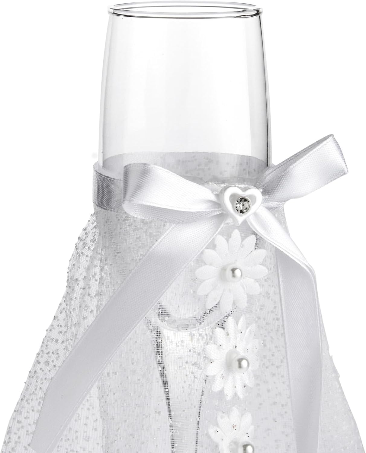 Sparkle and Bash Wedding Glasses for Bride & Groom – 2-Pc 8.75 In Flutes, Black & White, Modern – Champagne Toasting Flutes for Wedding Gifts for Newlyweds, Bridal Shower & Decor