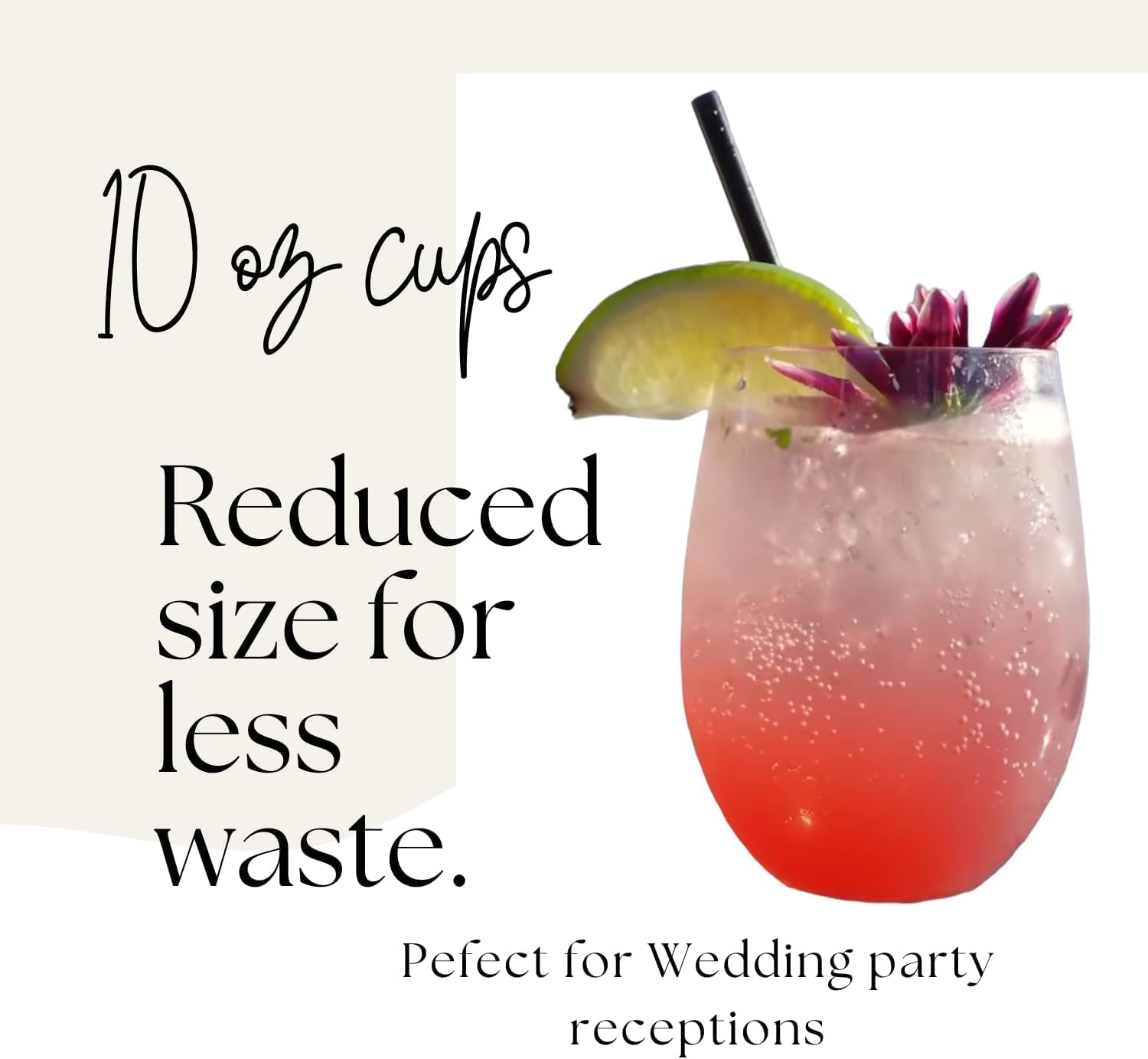 48 piece Stemless Unbreakable Crystal Clear Plastic Wine Glasses Set of 48 Small (10 Ounce – Gold Rim)