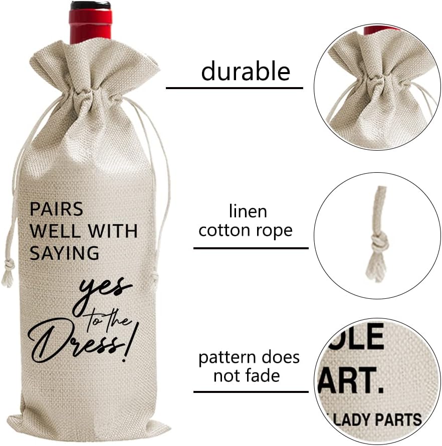 DOI-LANEE Bride Gifts Wine Bag, Present for Brides from Bridesmaid, Mr and Mrs Wedding Gift, Wine Bag for Bestie Friend, Engagement Gift, Wedding Party Decorations