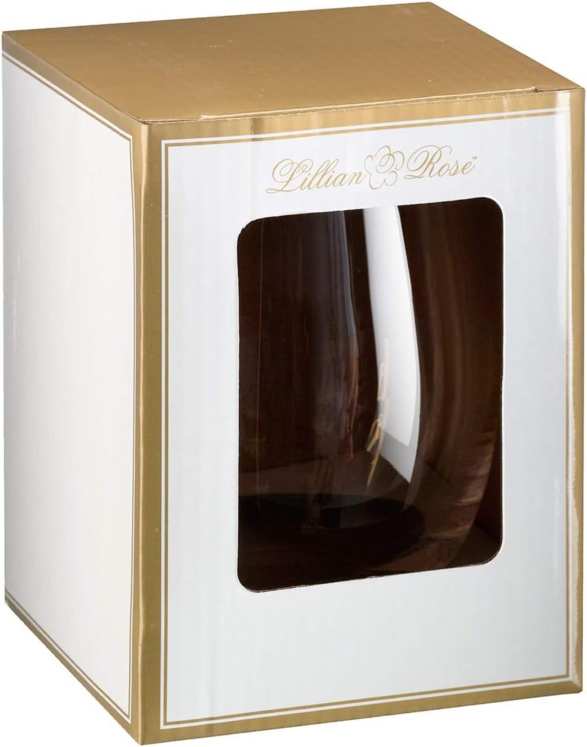 Lillian Rose Gold Bride Stemless Wine Glass, Height 4.75″ (G115 BR)