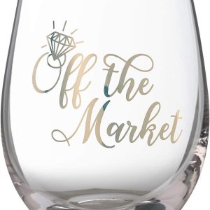 Lillian Rose Bride Engagement "Off the Market" Stemless Wine Glass (G117 OM)