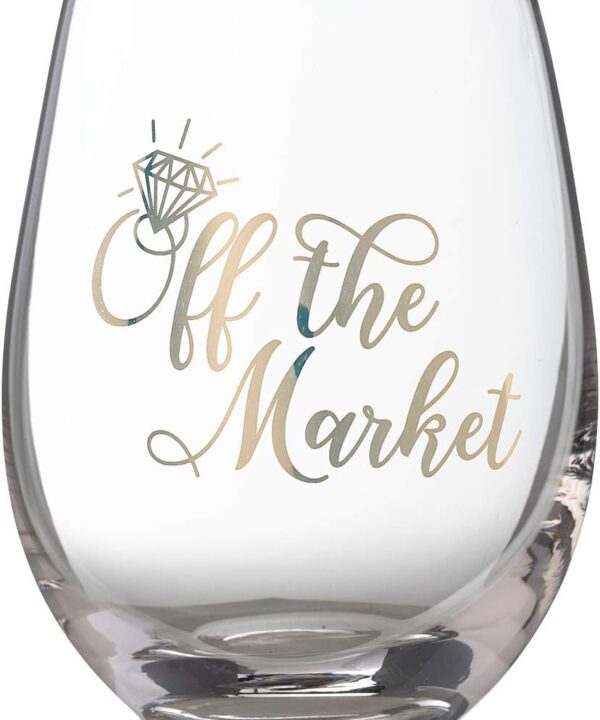 Lillian Rose Bride Engagement "Off the Market" Stemless Wine Glass (G117 OM)
