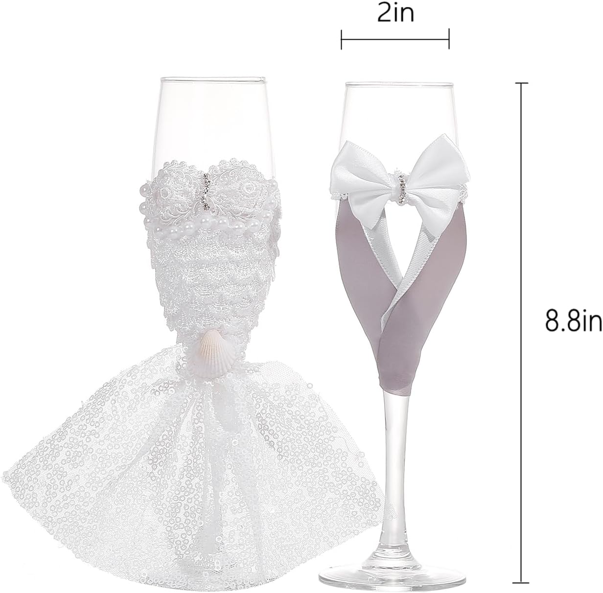 TRUE LOVE GIFT Wedding Champagne Glasses Wedding Toasting Flutes Bride and Groom Bridal Shower GIfts