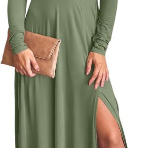 ANRABESS Women Summer Deep V Neck Short Sleeve Dresses Slit Elegant Wedding Guest Formal Cocktail Evening Maxi Long Dress