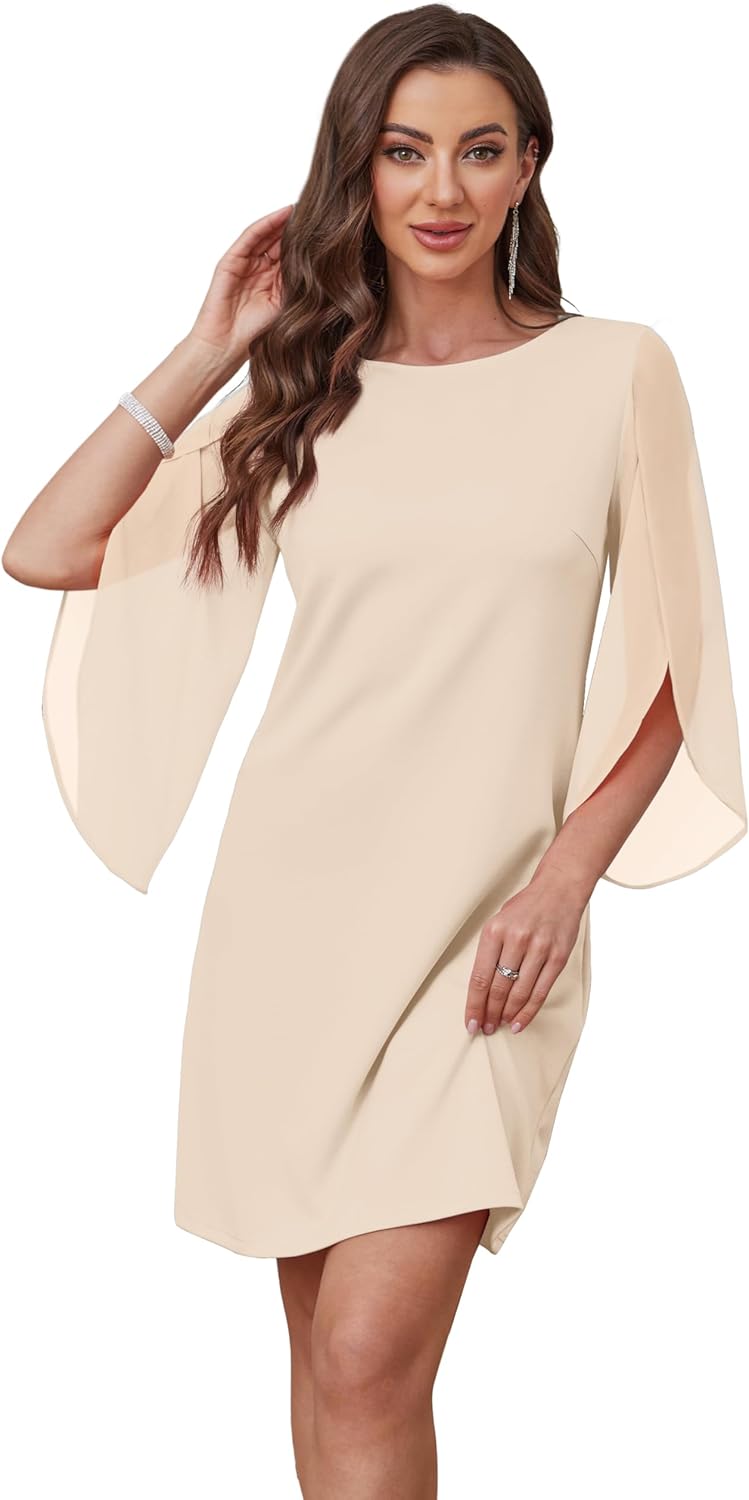 RUMIA Womens Cocktail Dresses Flutter Sleeve Wedding Guest Dresses for Women 2025 Trendy