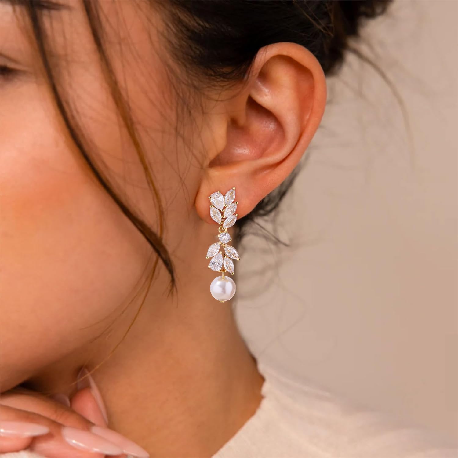 14K Gold Plated Butterfly Dangle Earrings for Women – Dainty, Trendy, Hypoallergenic CZ Drop Earrings – Simple Long Dangling Jewelry