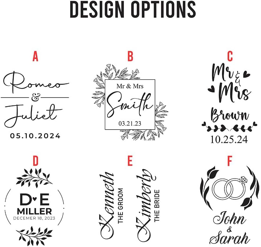 Personalized Champagne Flutes – Set of 2 – Custom Wedding Glasses – Bride & Groom Wedding Gifts for Mr & Mrs – Engagement, Bridal Shower, Anniversary, Gift for Couple – Valentines Day Gift – 6 Designs