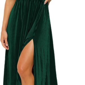 Women's Velvet Maxi Dress Formal Dresses for Wedding Guest Dress
